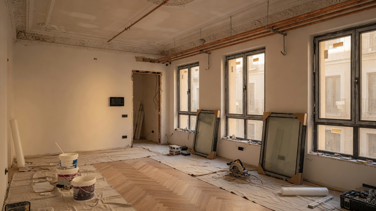 Vivienda en Salamanca a media reforma: ventanas nuevas, climatización y cuadro de domótica